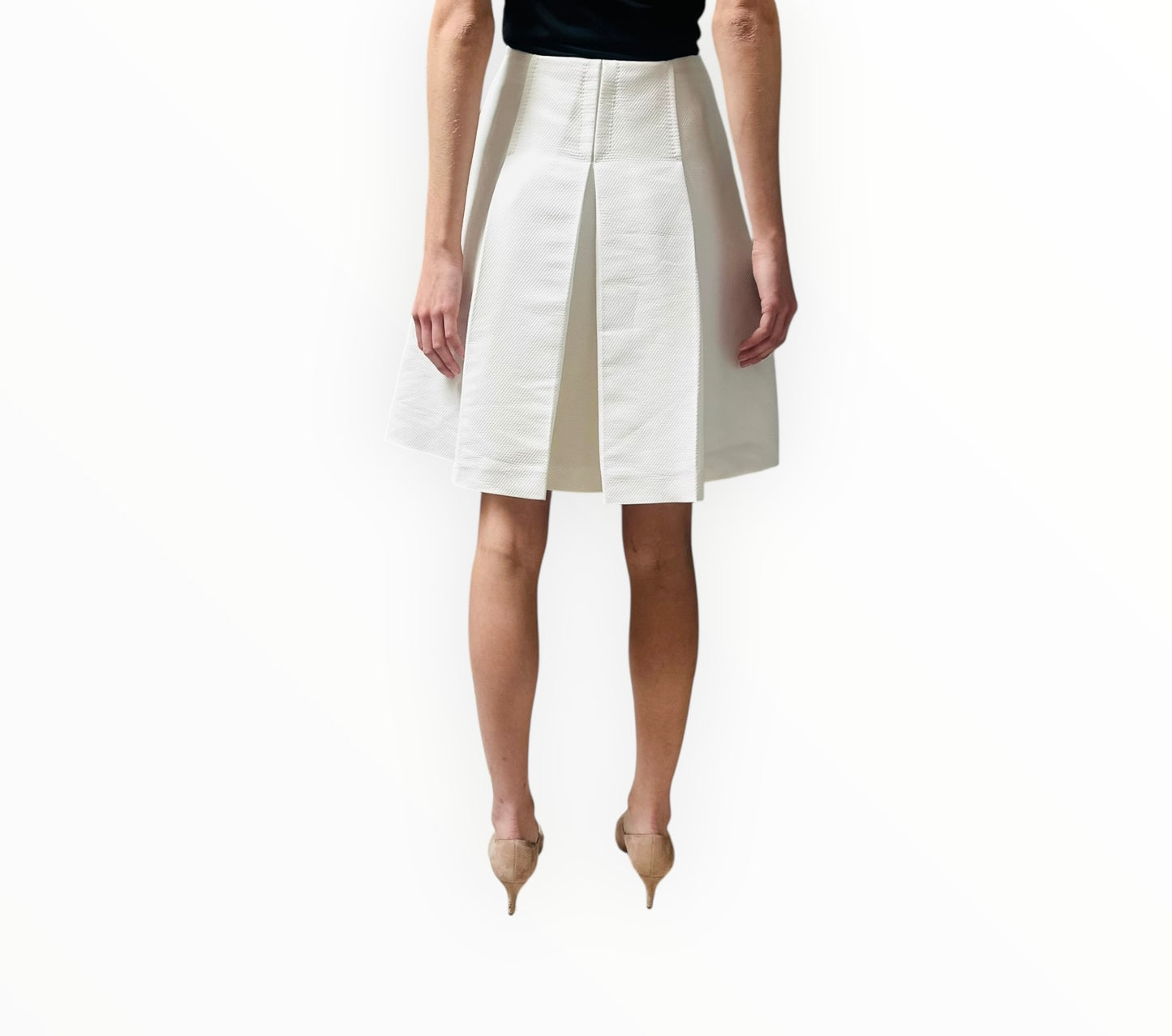 Miu Miu Box Pleated Skirt - White - Size 38