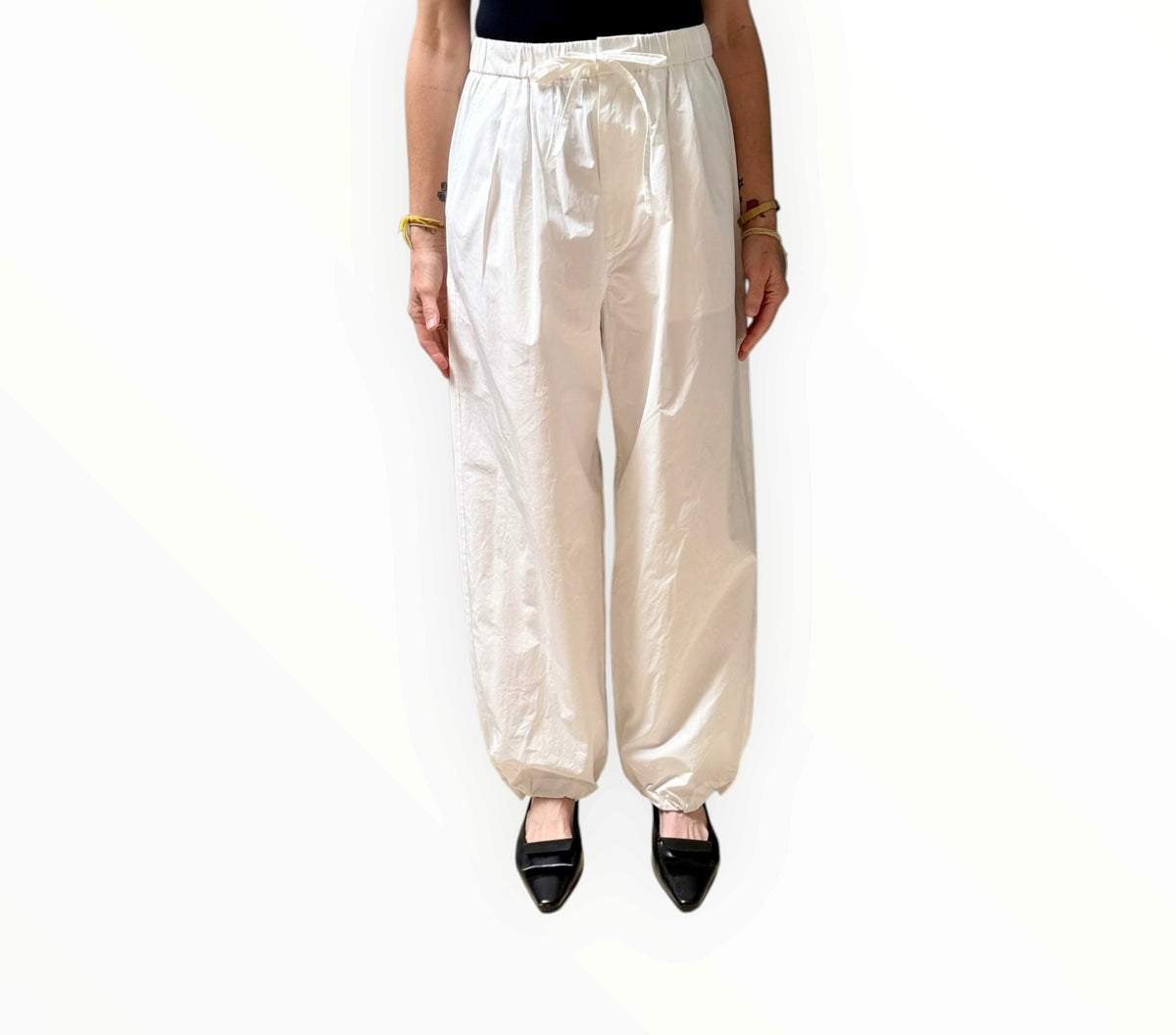 RT006446 - Amomento Wide Leg Pants - White - Size M