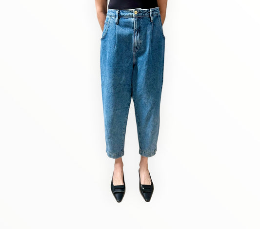 Frame Barrel Leg Jeans - Blue - Size 31