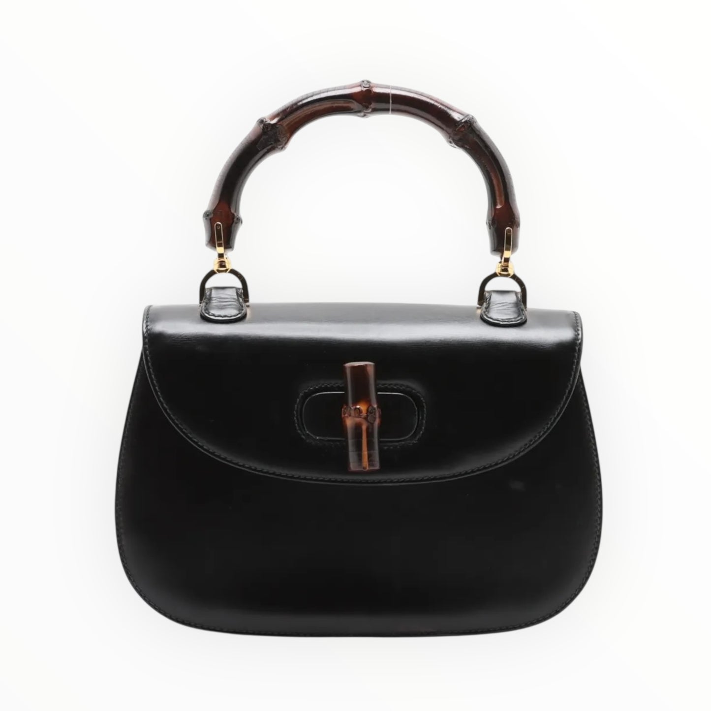 Gucci 1947 Bamboo Bag - Black - Size W26.5 x H18cm x D8cm