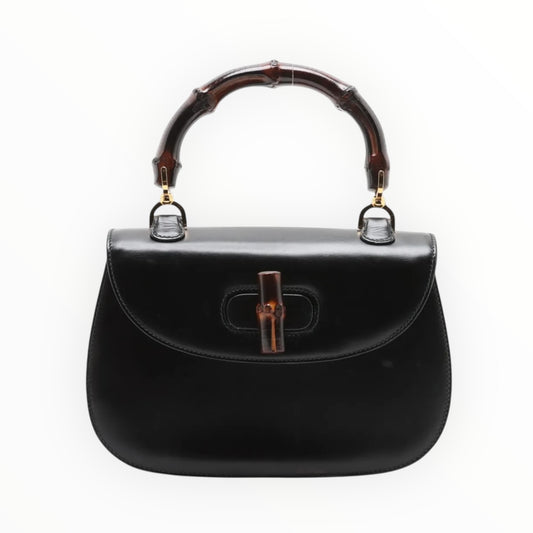 Gucci 1947 Bamboo Bag - Black - Size W26.5 x H18cm x D8cm