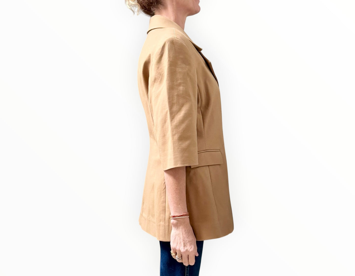 Ganni Short Sleeve Jacket - Dark Beige - Size 40