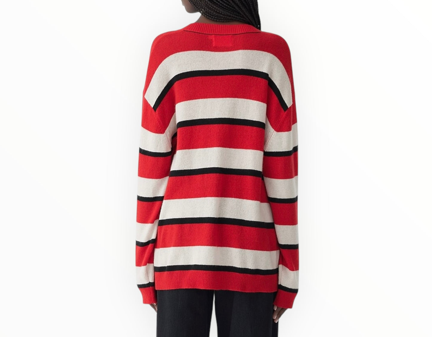Bassike Striped Knit - Red - Size XS