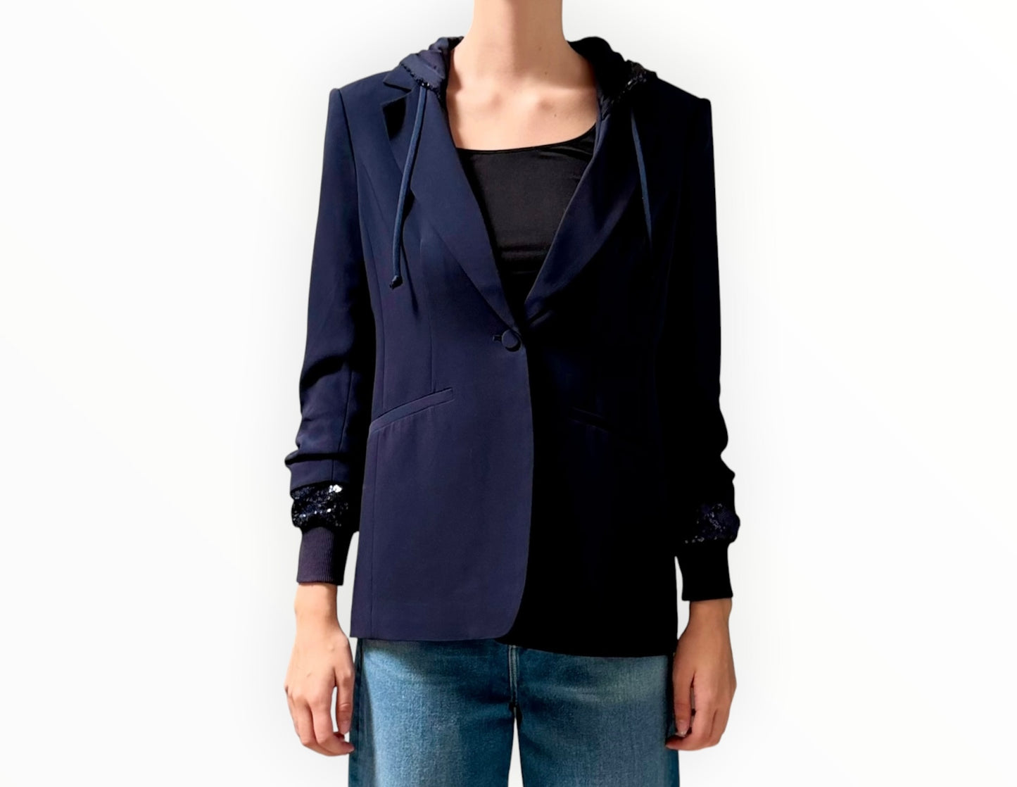 Cinq A Sept Khloe Jacket - Navy - Size AU10