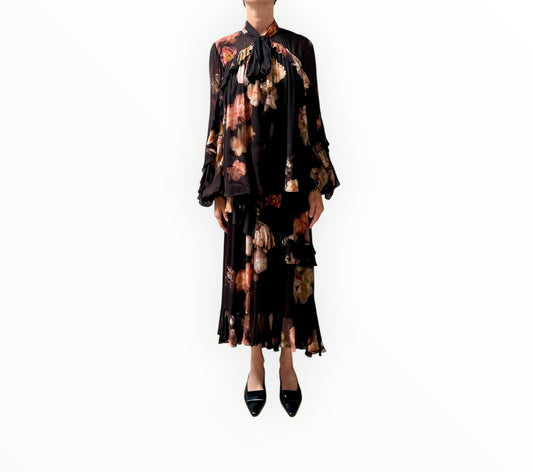 Zimmermann Hypnotic Flutter Blouse + Skirt - Black - Size 1