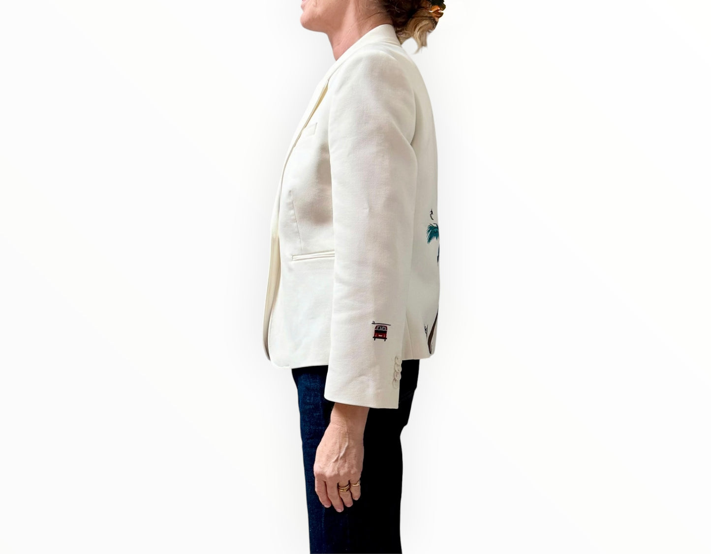 Mira Mikati Tree Embroidered Blazer - White - Size 42