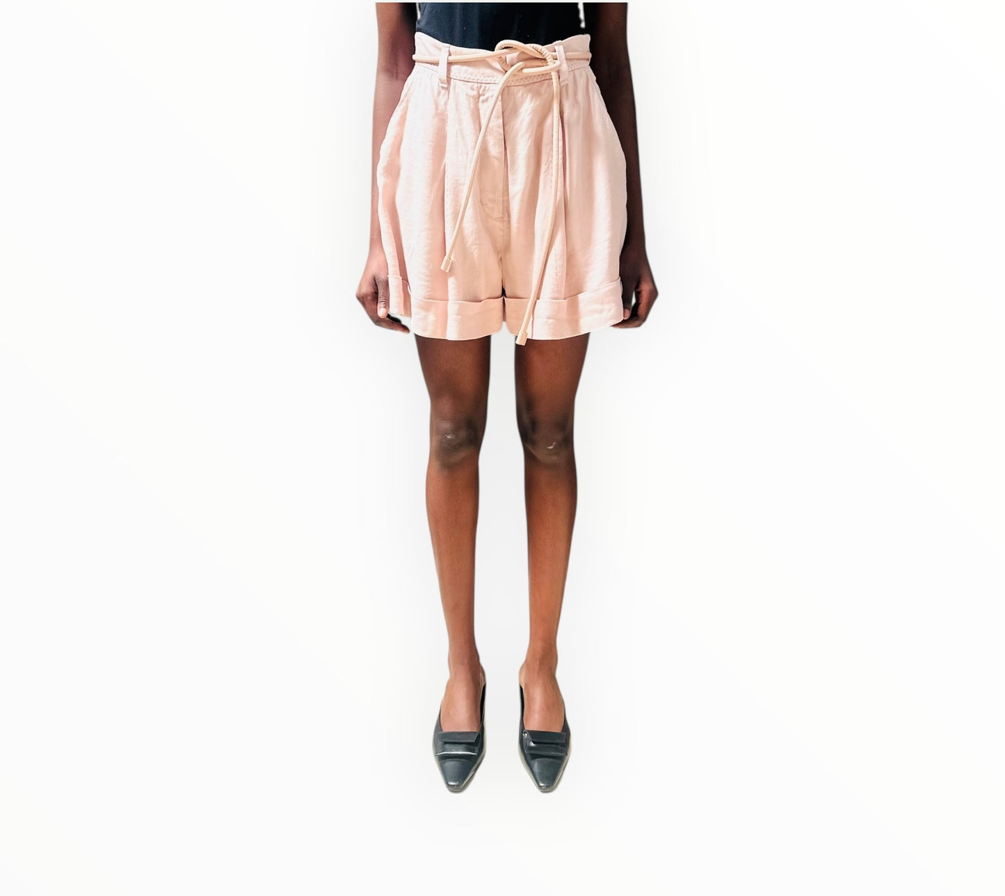 Zimmermann Luminous Belted Linen Blend Shorts - Dusk - Size 1