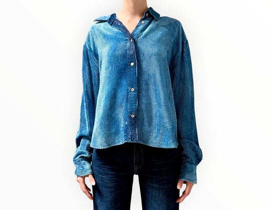 Forte Forte Boxy Corduroy Shirt - Blue -Size 2