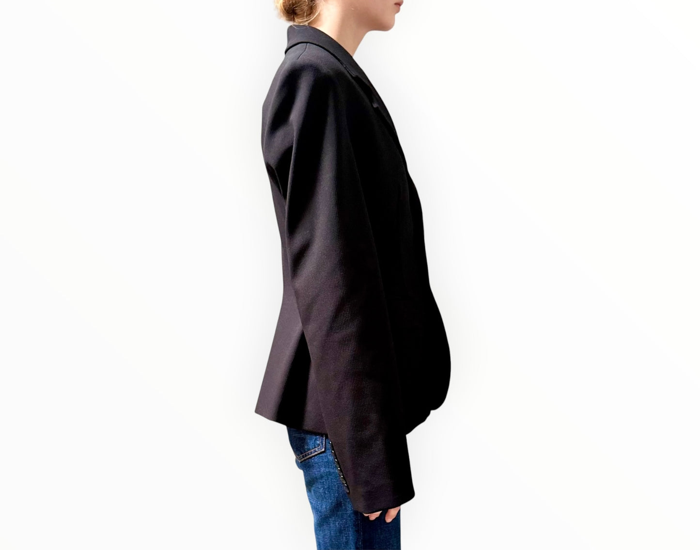Bassike Textured Classic Blazer - Black - Size 1