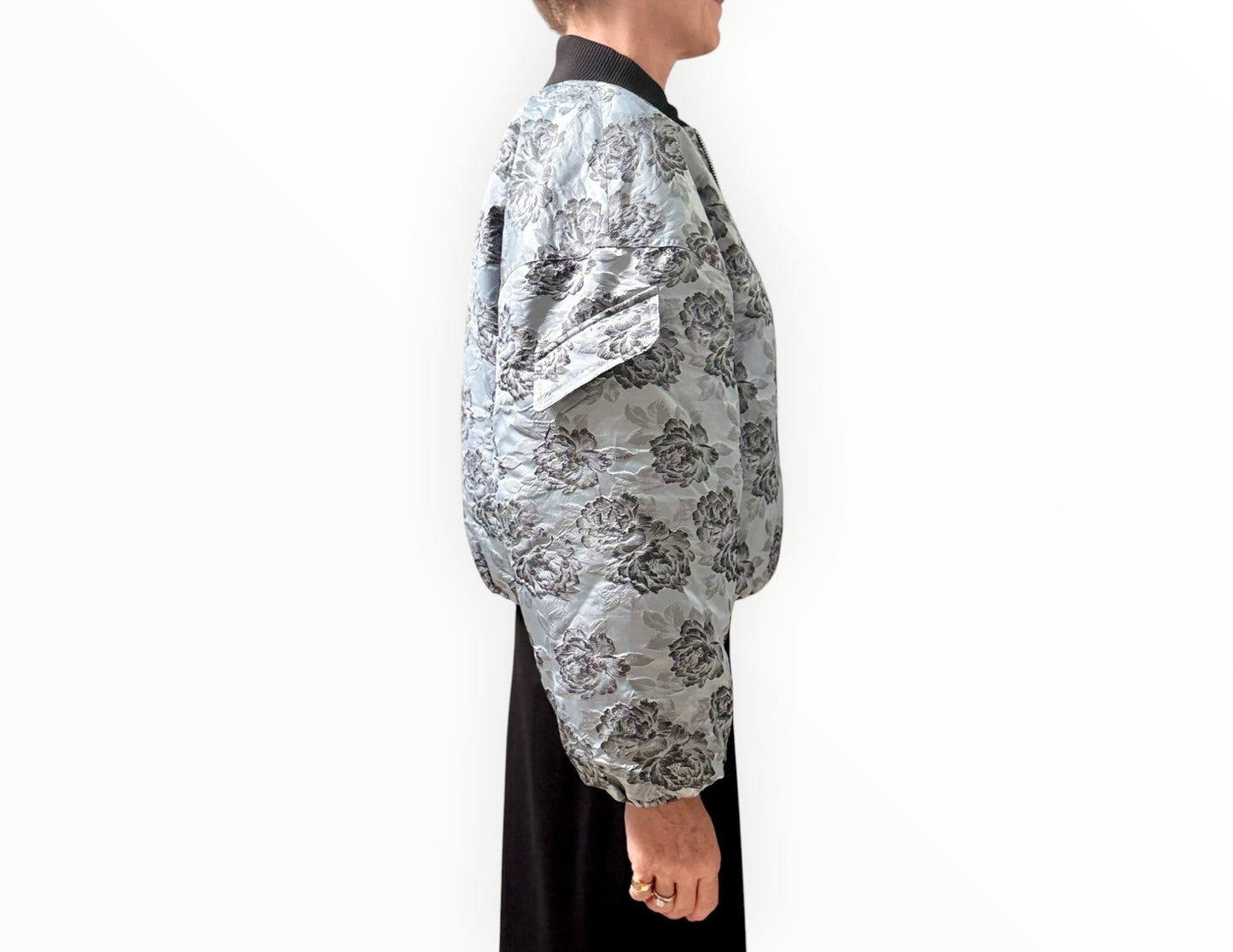 Ganni Jacquard Bomber - Ice Blue - Size XXS/XS