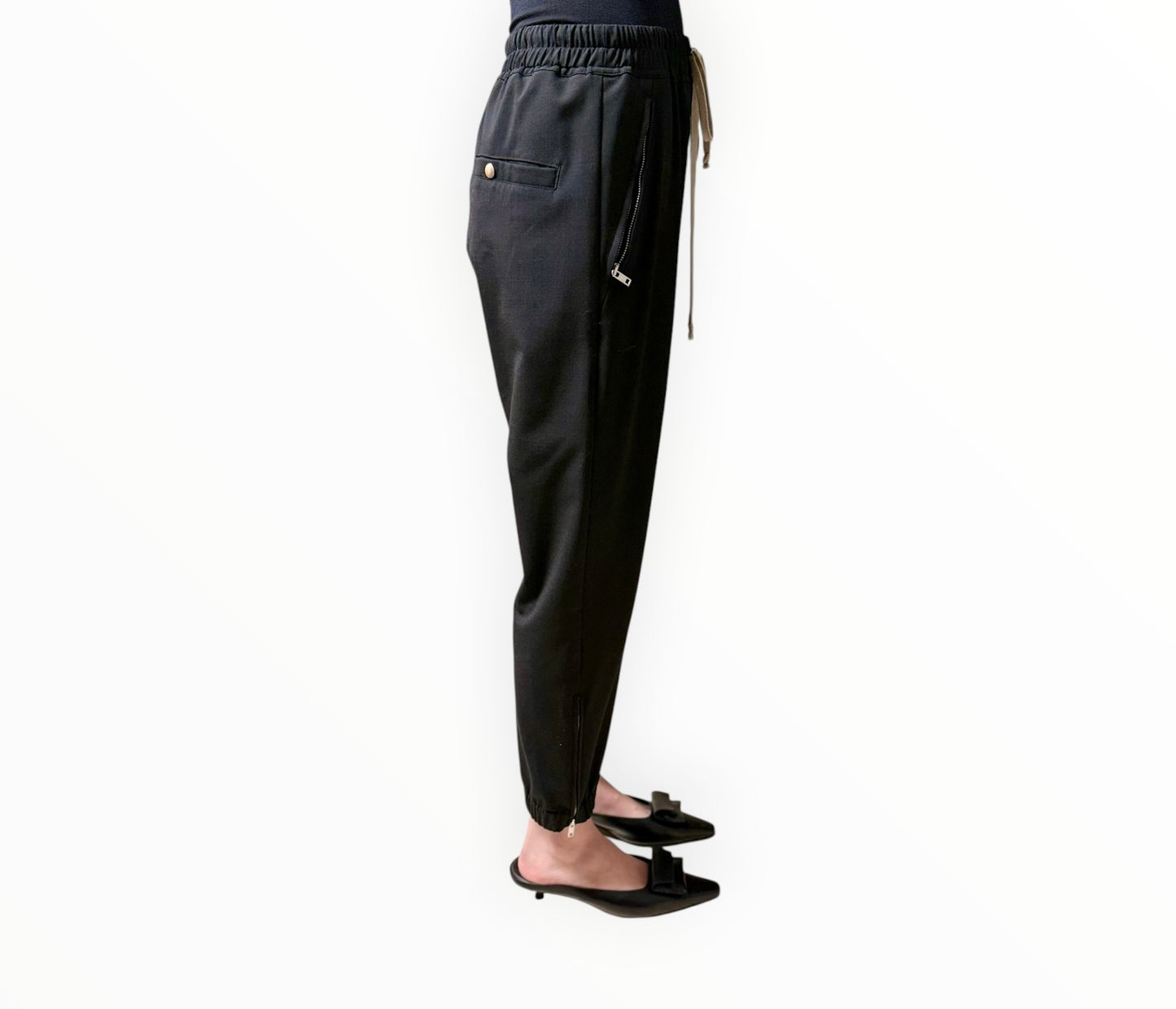 Rick Owens Wool Blend Trackpants - Black - Size AU10