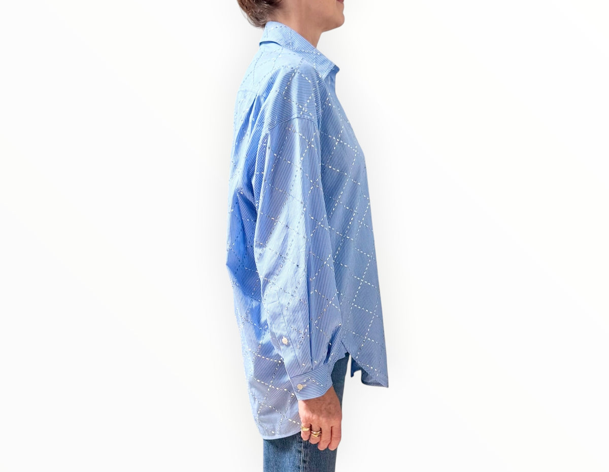 RT006438 - Sandro Rhombus Shirt - Blue Stripe - Size 1