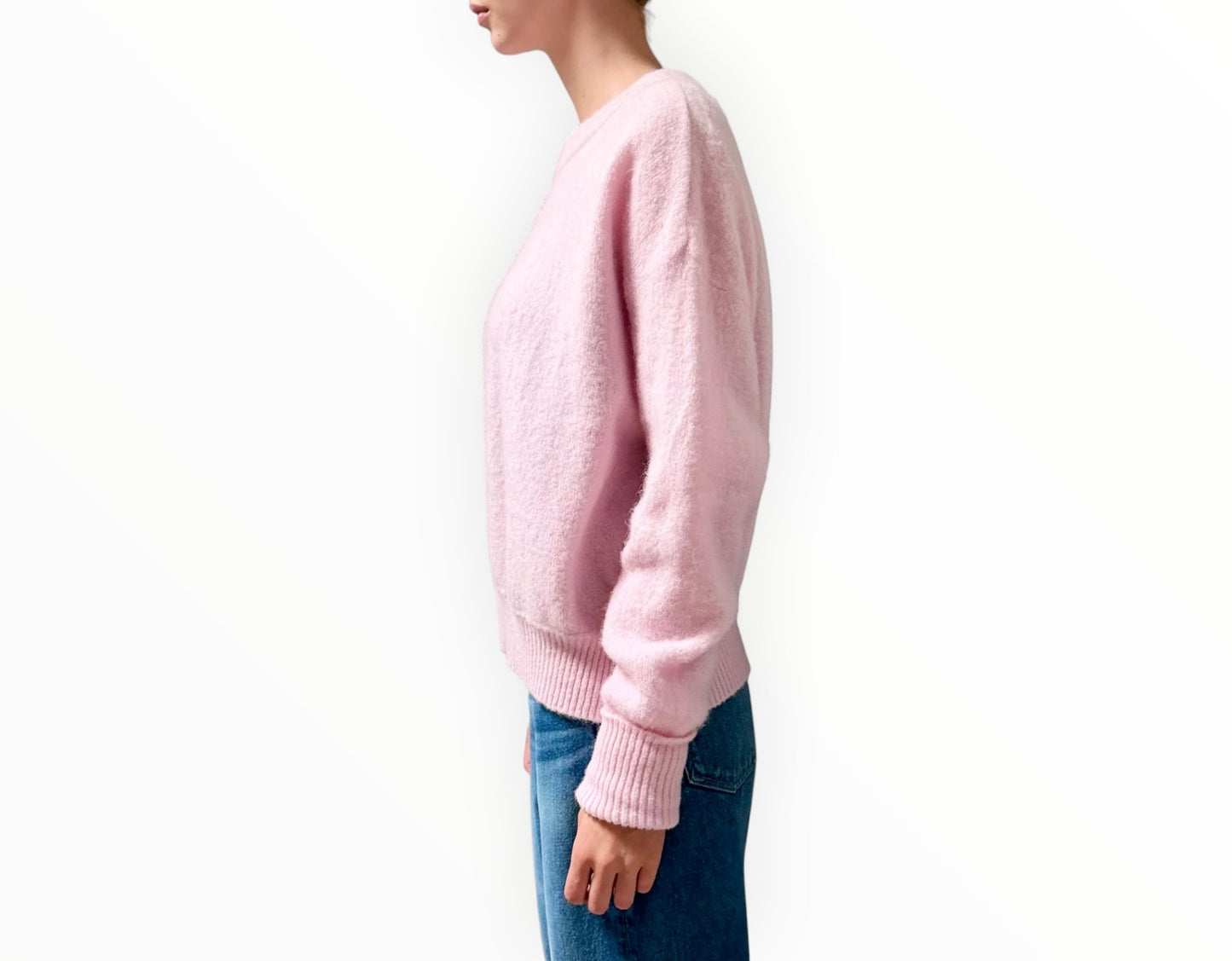 American Vintage Vito Round Neck Jumper - Baby Pink - Size XS