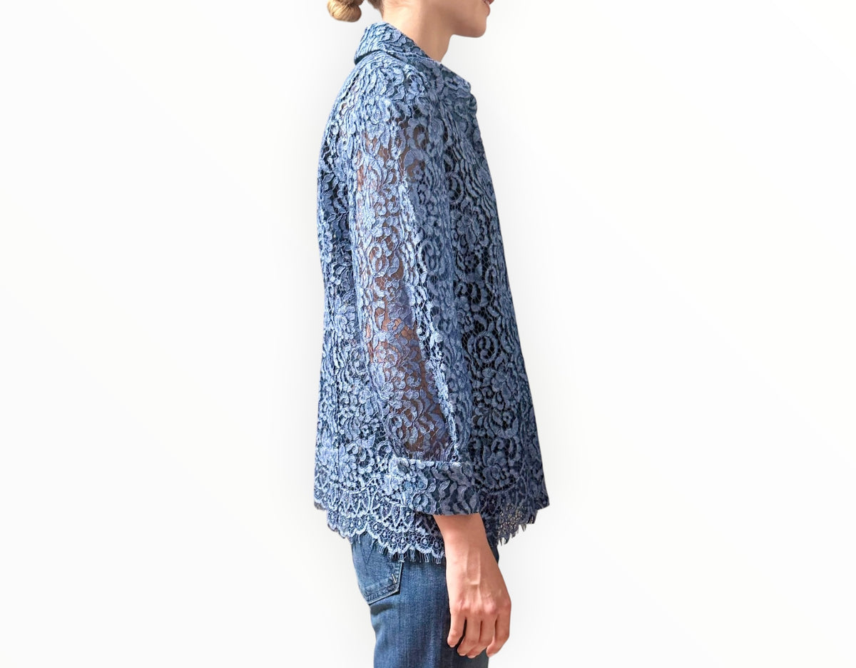 RT006544 - L'Agence Lace Shirt - Denim Blue - Size XL