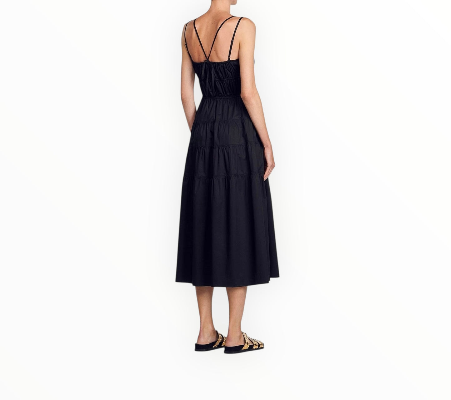 Sandro Popelina Dress - Black - Size 40