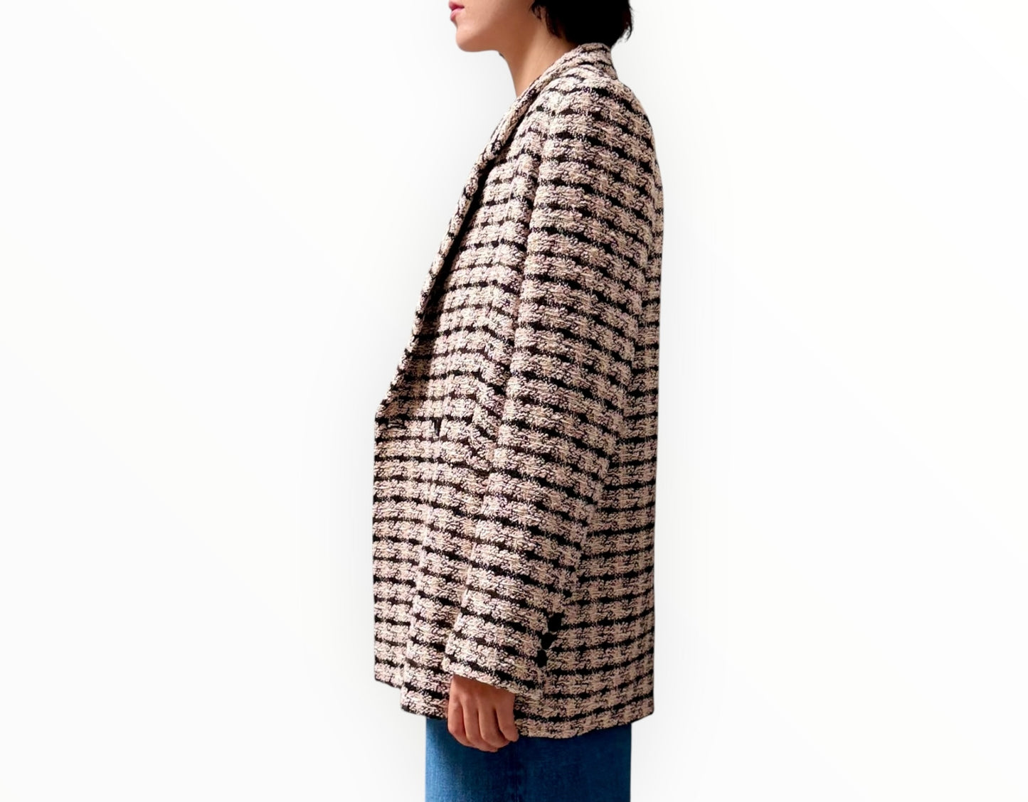 Anine Bing Diana Blazer - Black/Pink - Size S