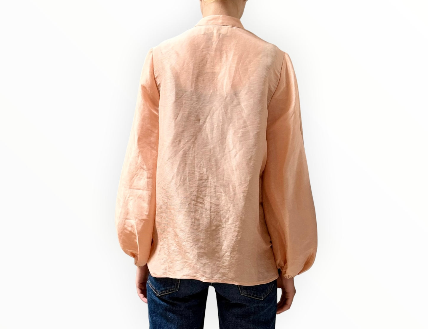 Sarah-Jane Clarke Linen Silk Shirt - Peach - Size AU8
