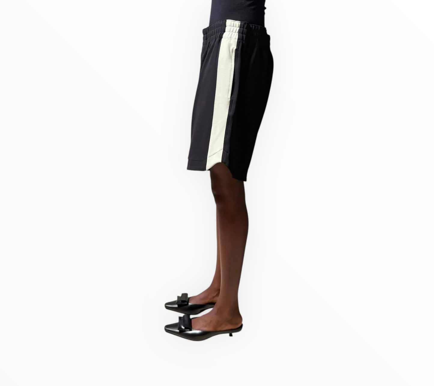 Bassike Side Stripe Shorts - Black - Size 2