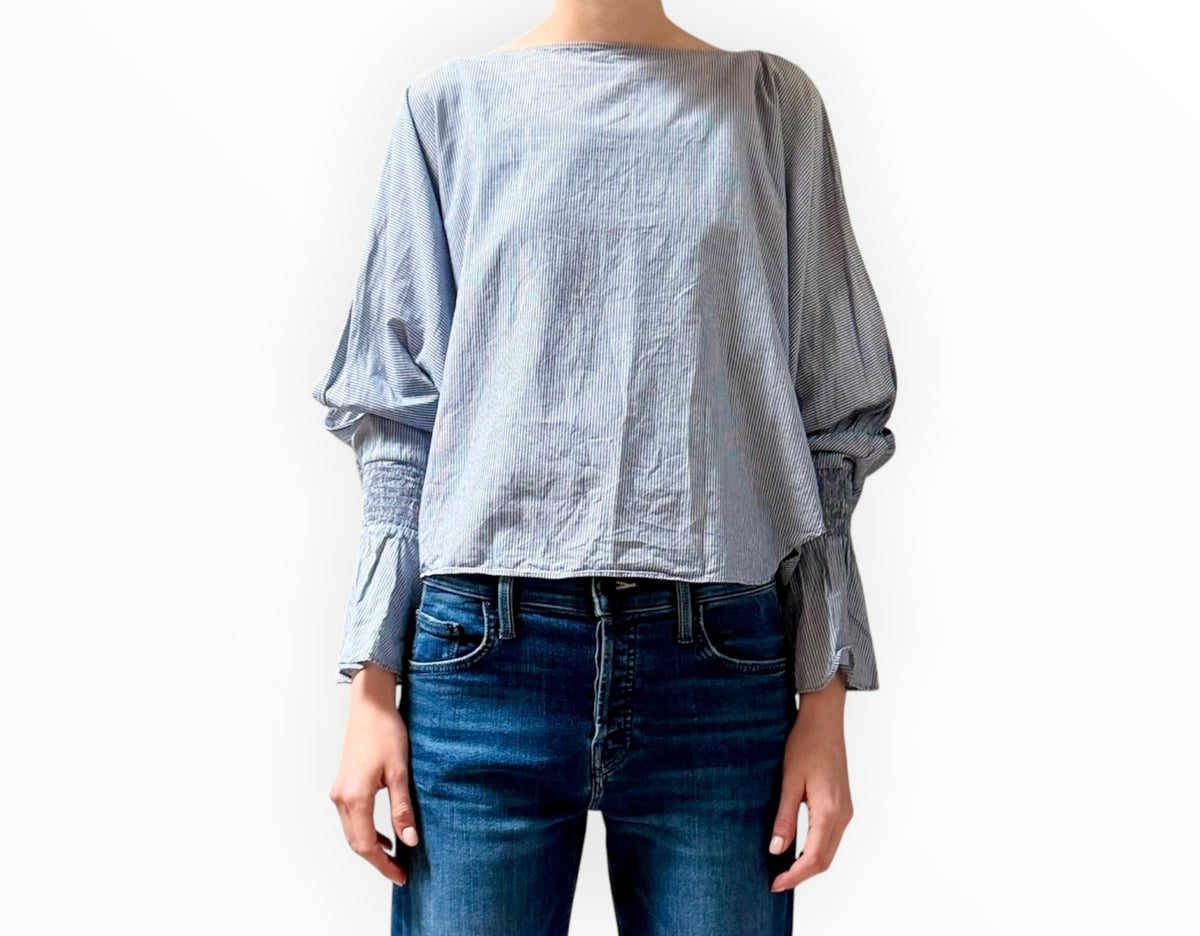 RT0006515 - Nili Lotan Striped Top - Blue/White - Size XS