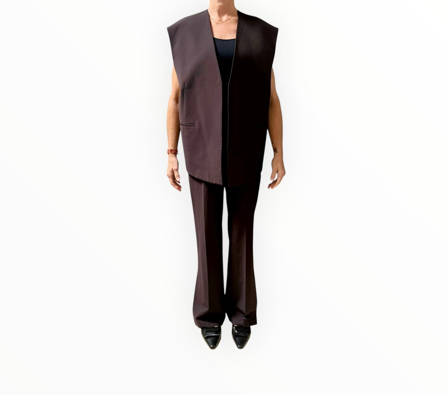 Camilla and Marc Elia Vest + Pant - Chocolate - Size 8