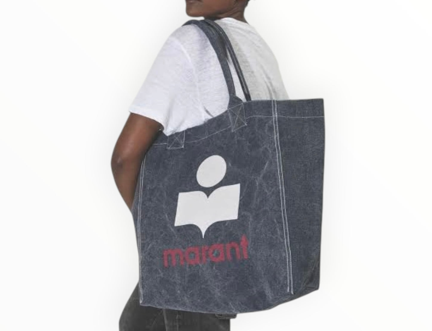 Isabel Marant Printed Denim Tote - Denim