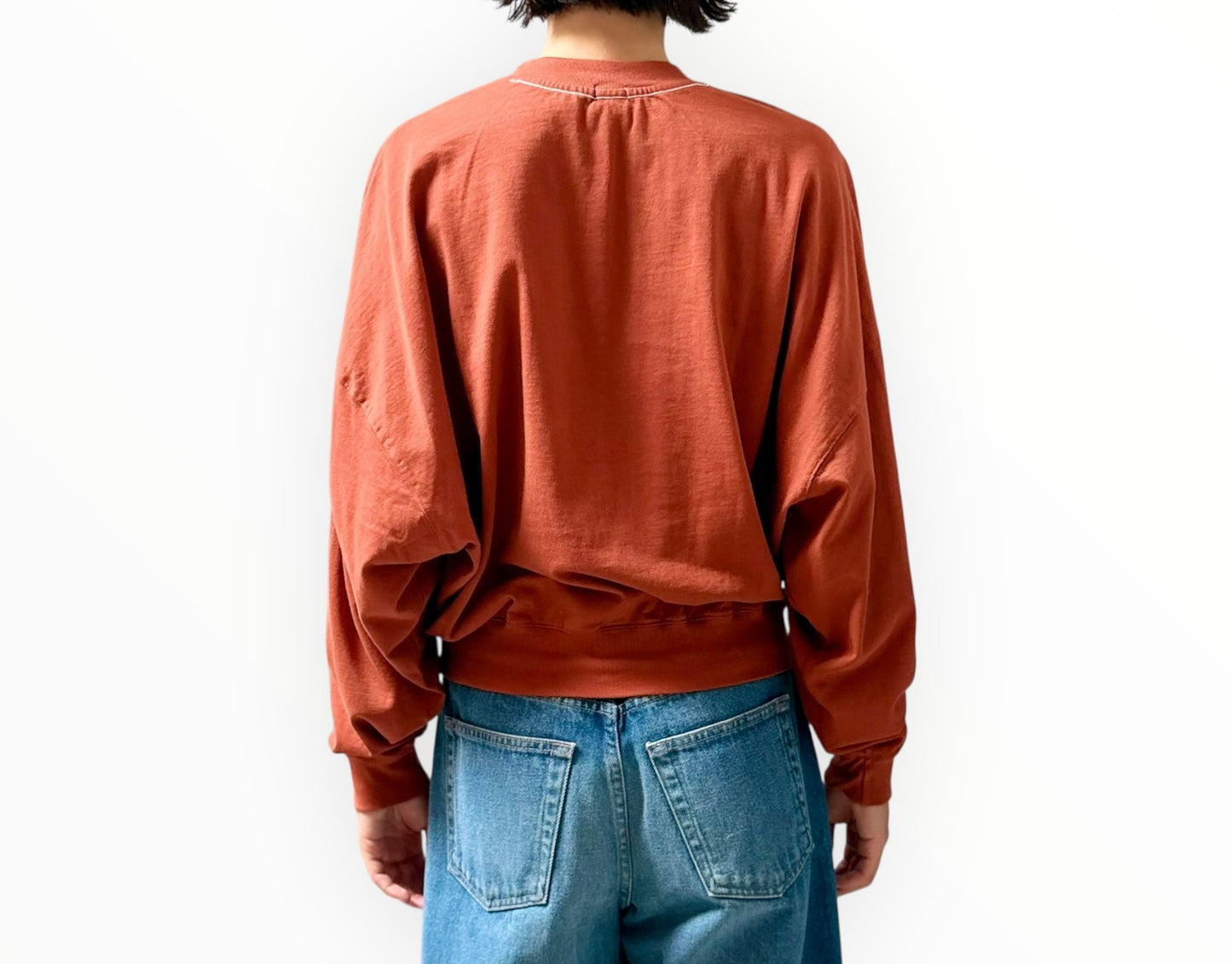 Bassike Cropped Sweat - Terracotta - Size S