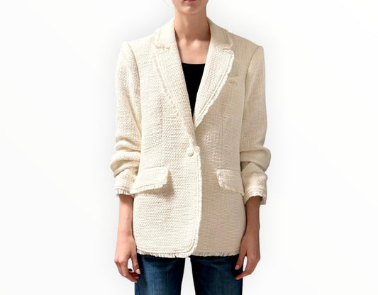 RT006475 - Cinq A Sept  Khloe Textured Jacket - Cream - Size AU12
