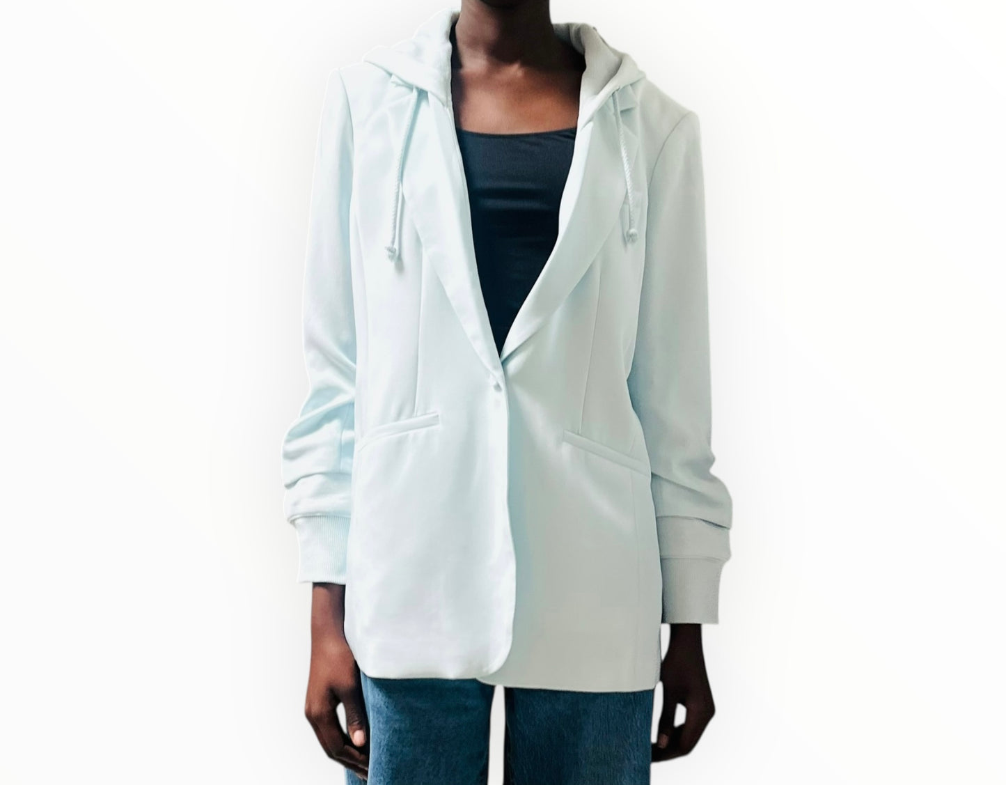 Cinq A Sept Hooded Khloe Jacket - Glacial Blue - Size 10