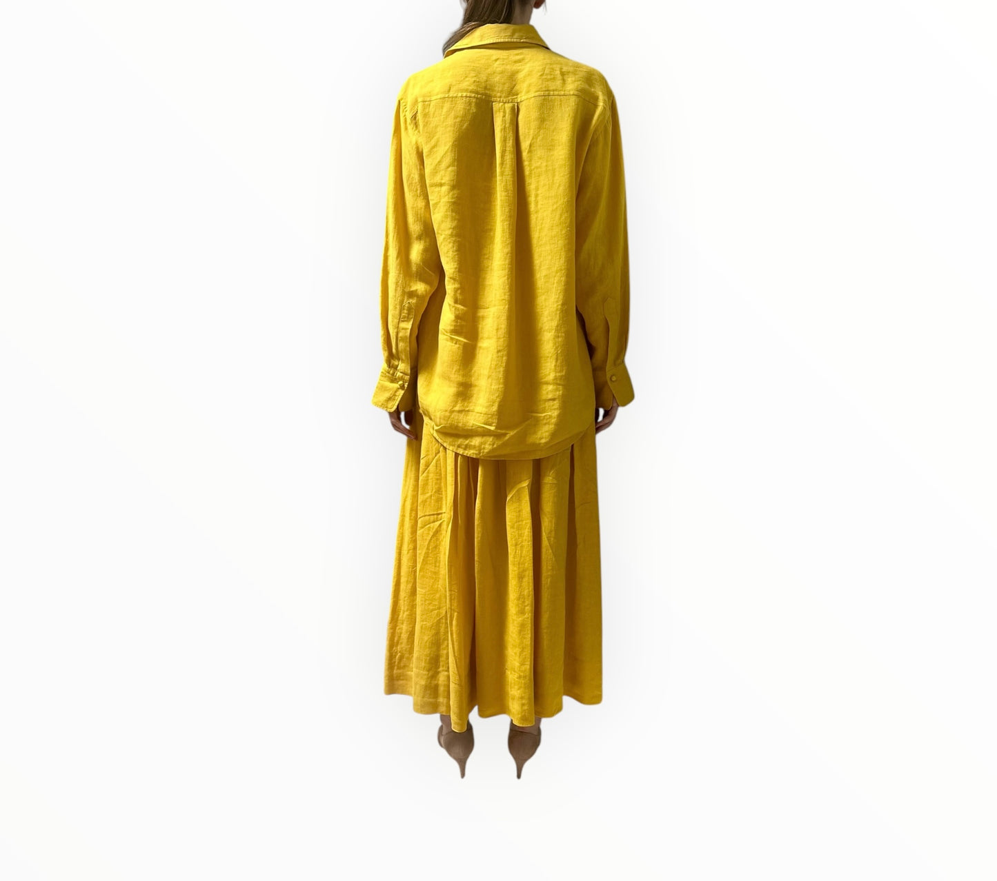 Chloe Shirt and Skirt Set - Mustard - Size 36
