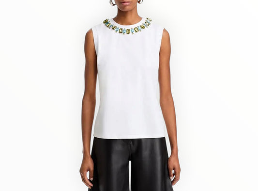 RT006295 - Cinq A Sept Gem Blaine Tee - White - Size S