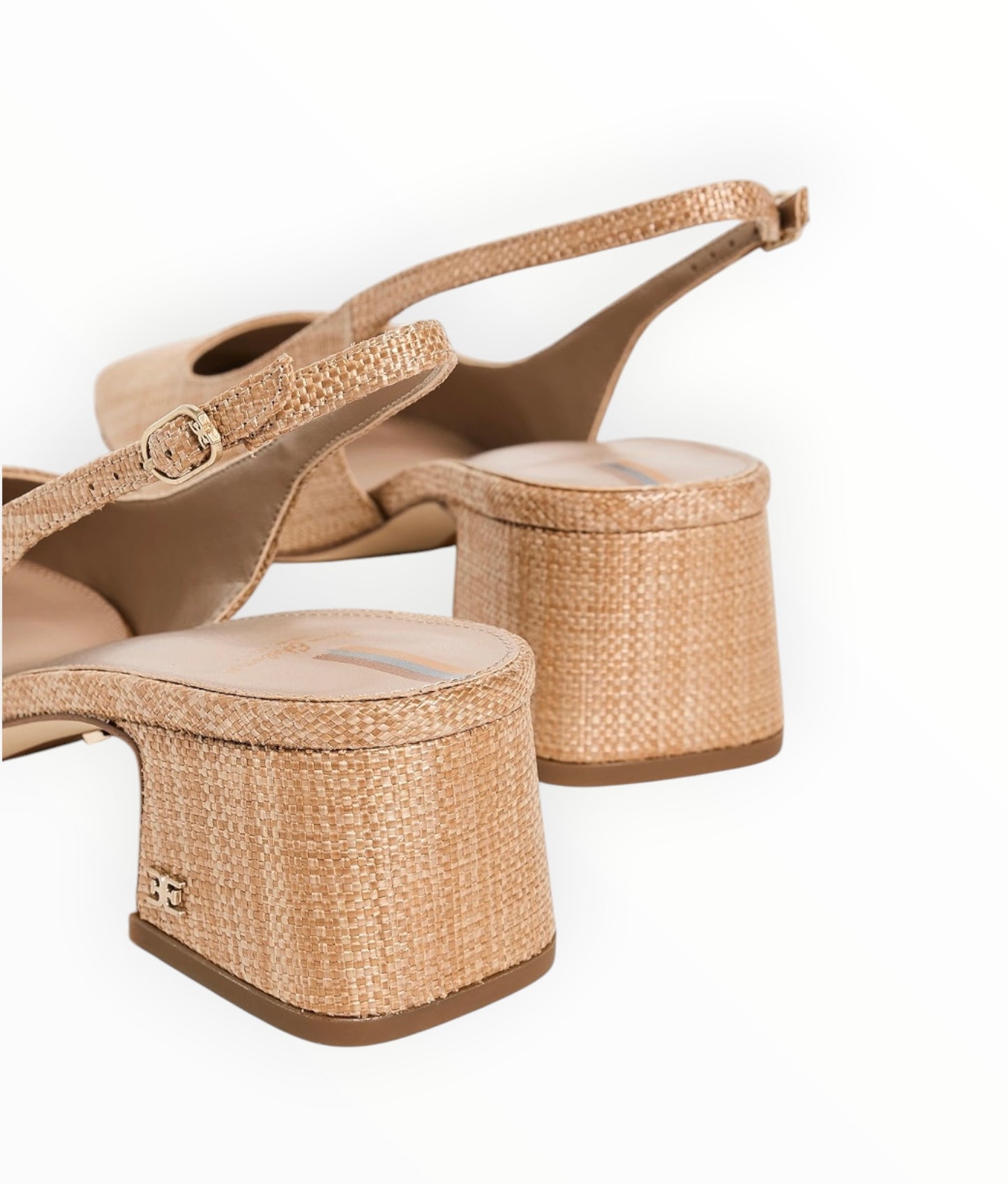 Sam Edelman Square Toe Slingbacks - Raffia - Size 8.5