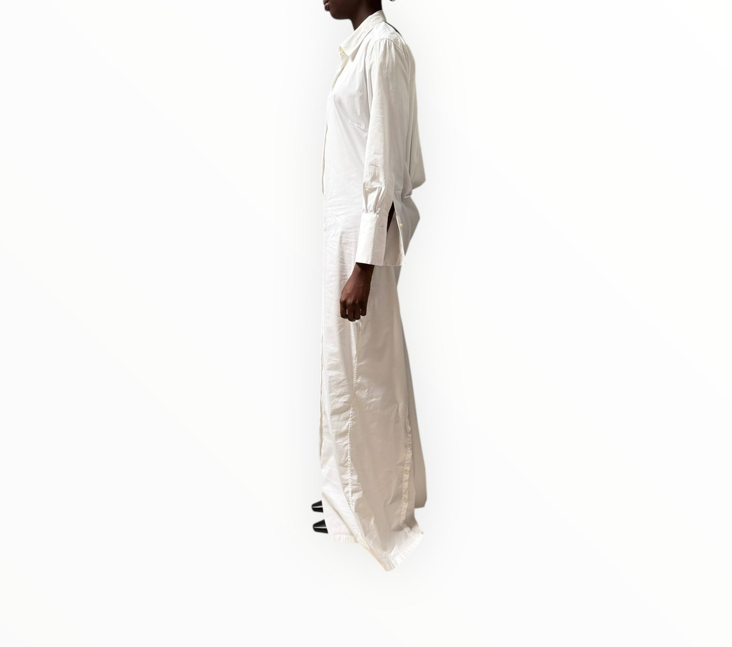 Sara Roka Open Back Shirt Dress - White - Size 44