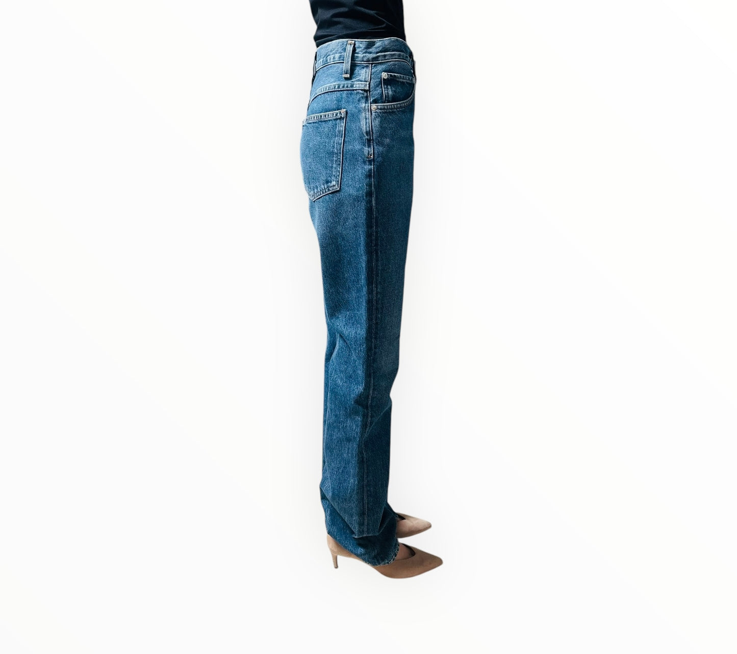 Agolde Bootcut High-rise Jeans - Mid Blue - Size 27