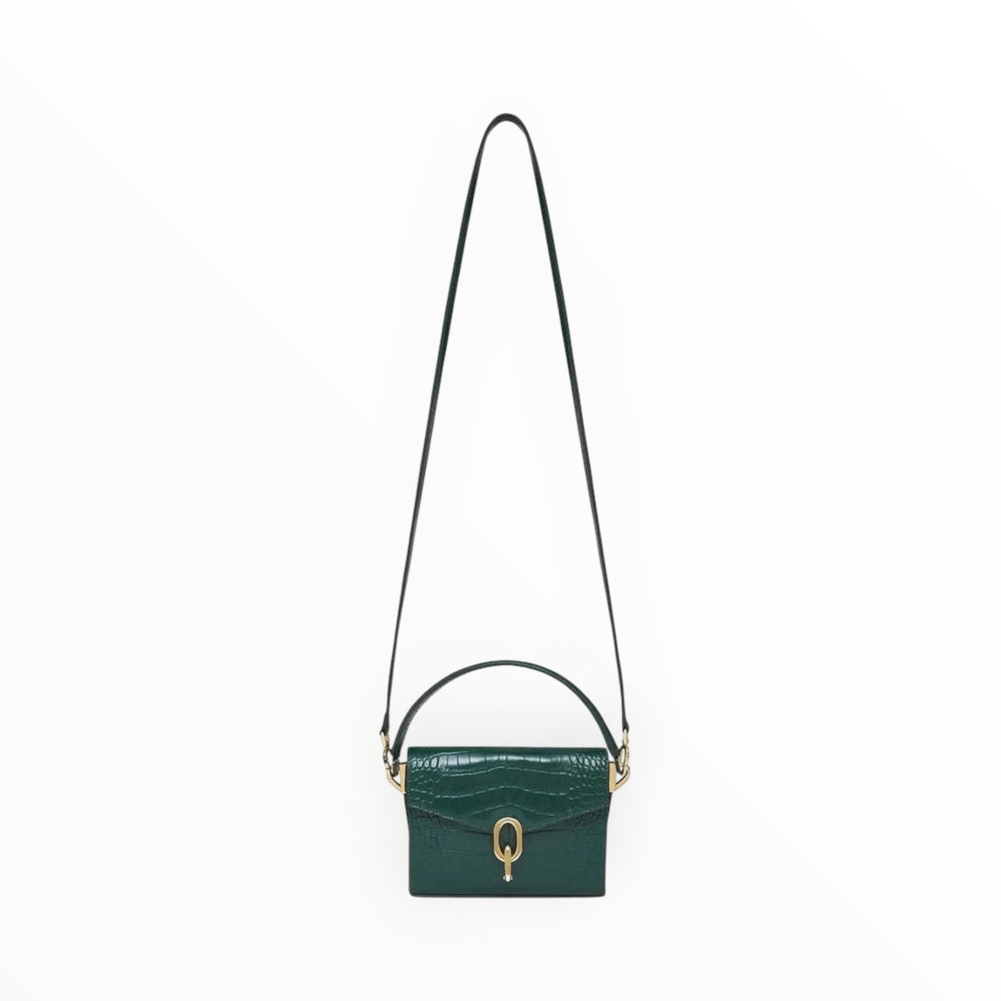 Anine Bing Mini Collette Bag - Emerald Green- Size H13cm x W18cm x D5cm