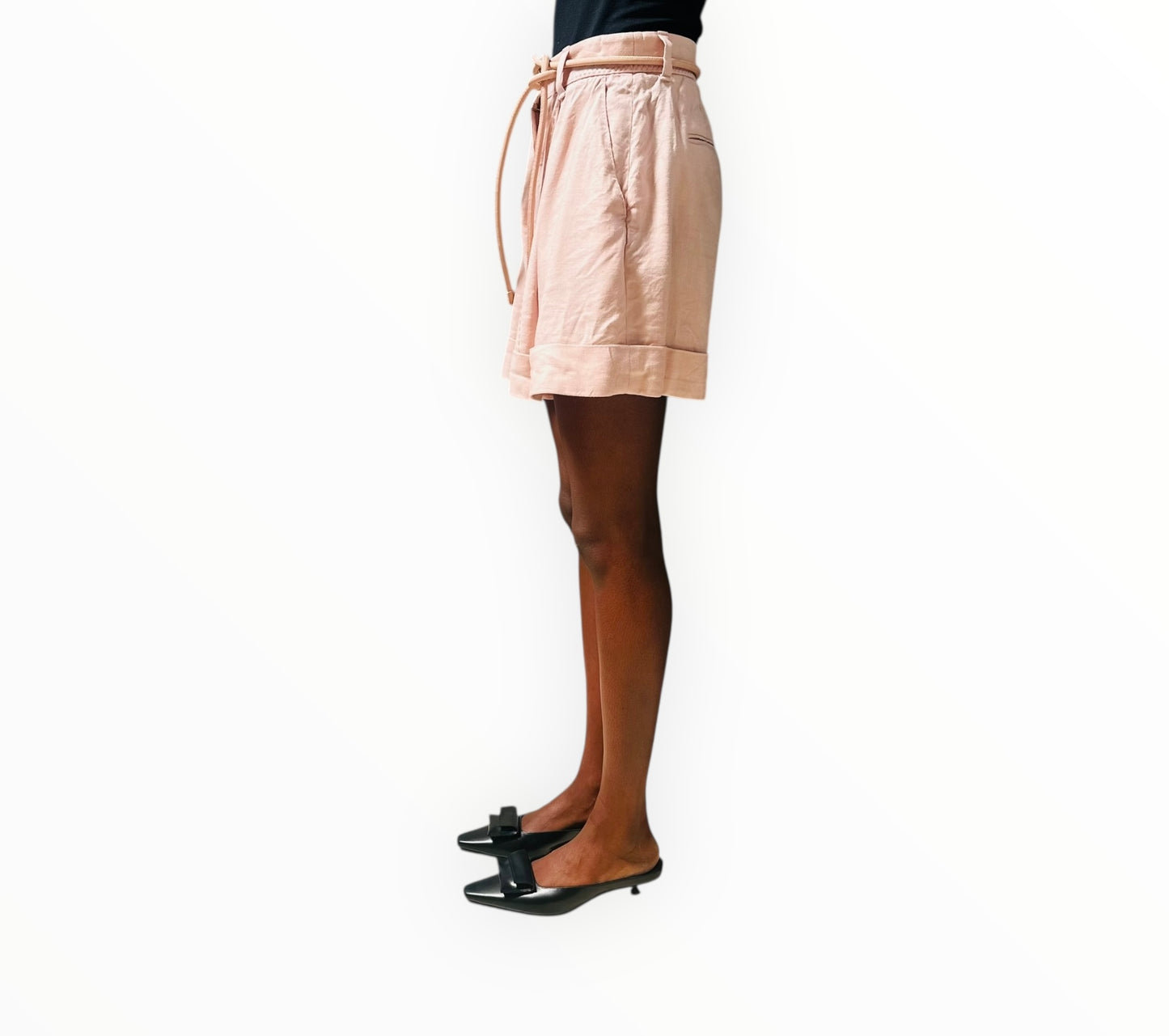 Zimmermann Luminous Belted Linen Blend Shorts - Dusk - Size 1