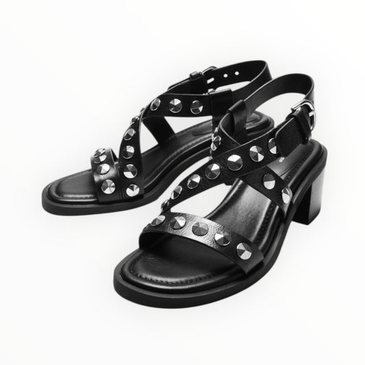 Rag & Bone Geo Studded Sandals - Black - Size 40