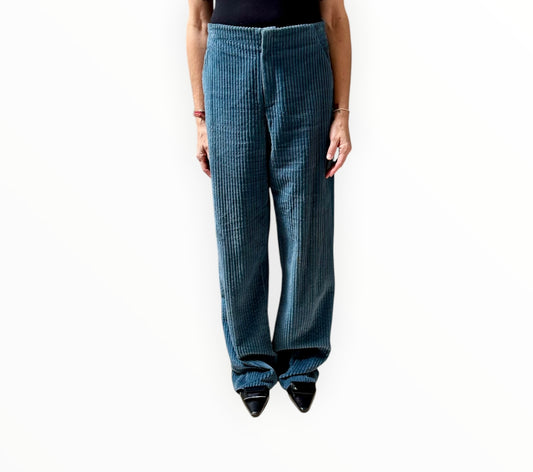 Scanlan Theodore Wide-Leg Corduroy Pants - Steel Blue - Size AU10