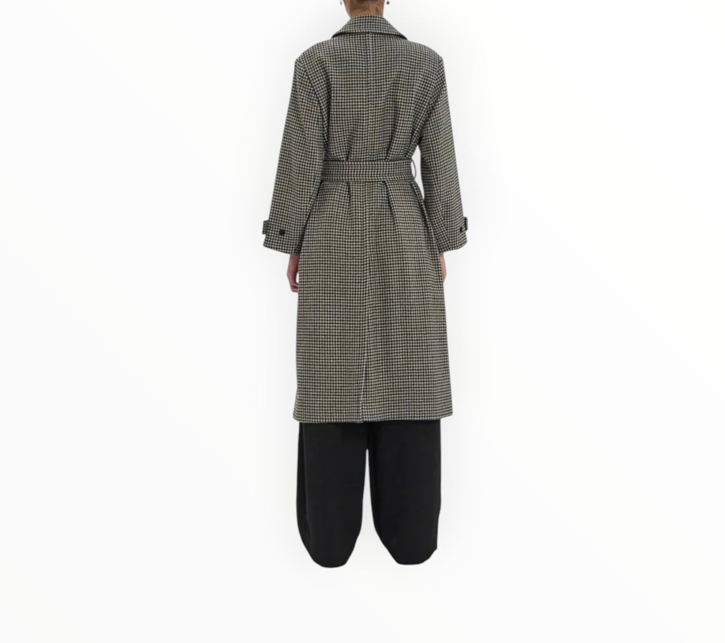 Ines De La Fressange Tweed Trench - Black/Brown - Size 34