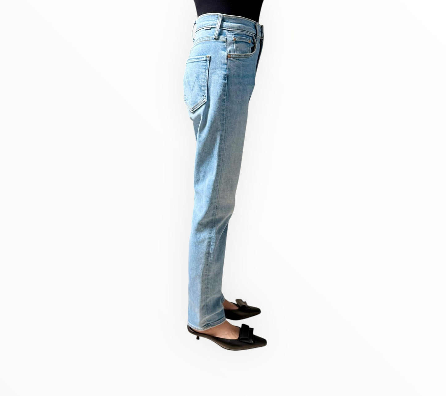 Mother High Waisted Rider Skimp Jeans - Light Blue - Size 28