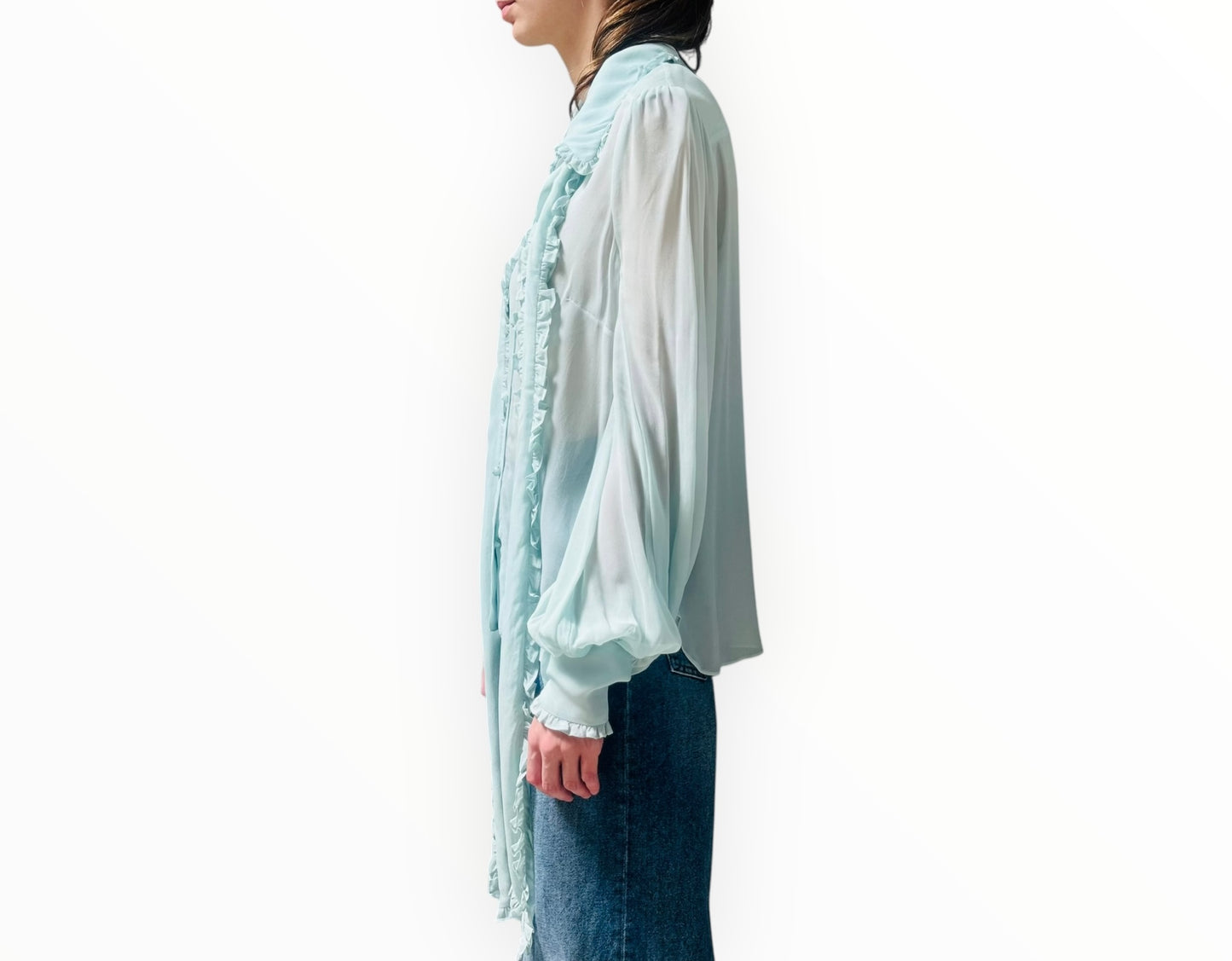 Zimmermann Ruffle Collar Shirt - Mint - Size 1