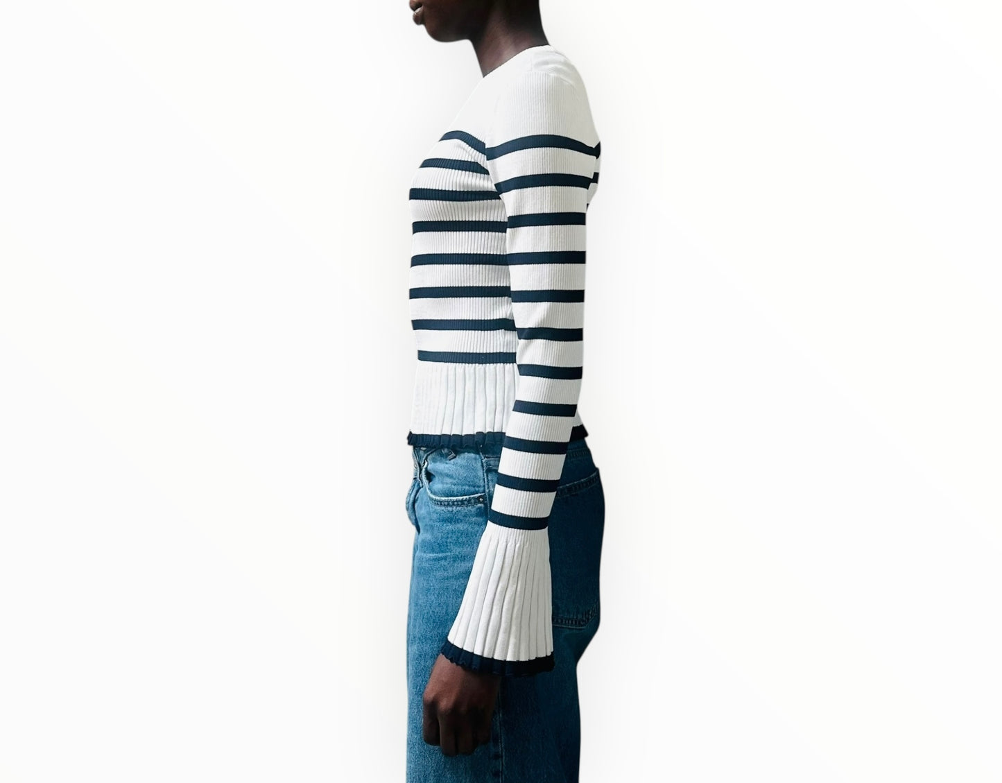 Rails Gemma Sweater - Navy Stripe - Size S