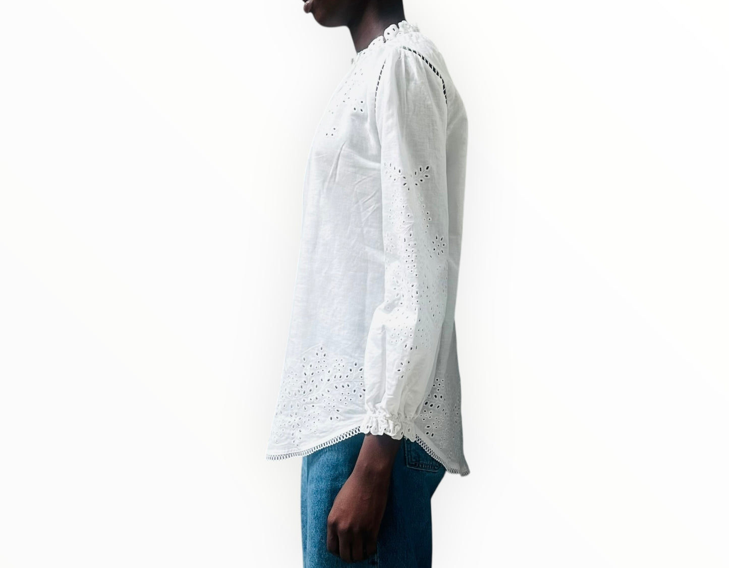 Zimmermann High Neck Shirt - White - Size 2