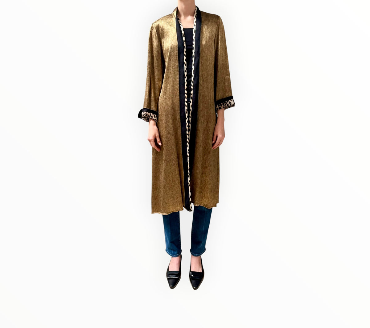 RT006497 - Forte Forte Metallic Linen Coat - Gold - Size 3