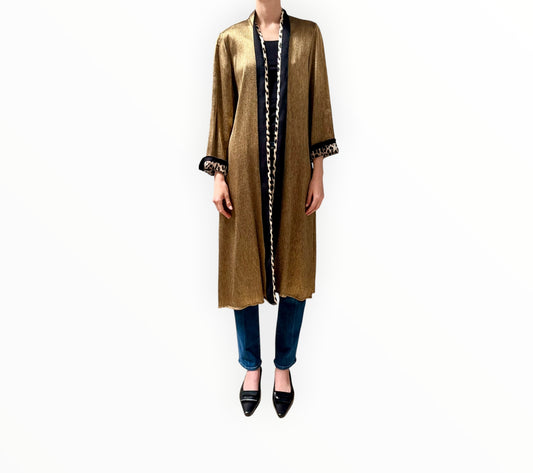 RT006497 - Forte Forte Metallic Linen Coat - Gold - Size 3
