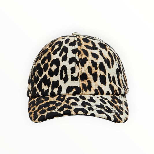 Ganni Leopard Print Cap - Leopard Print - Size OS