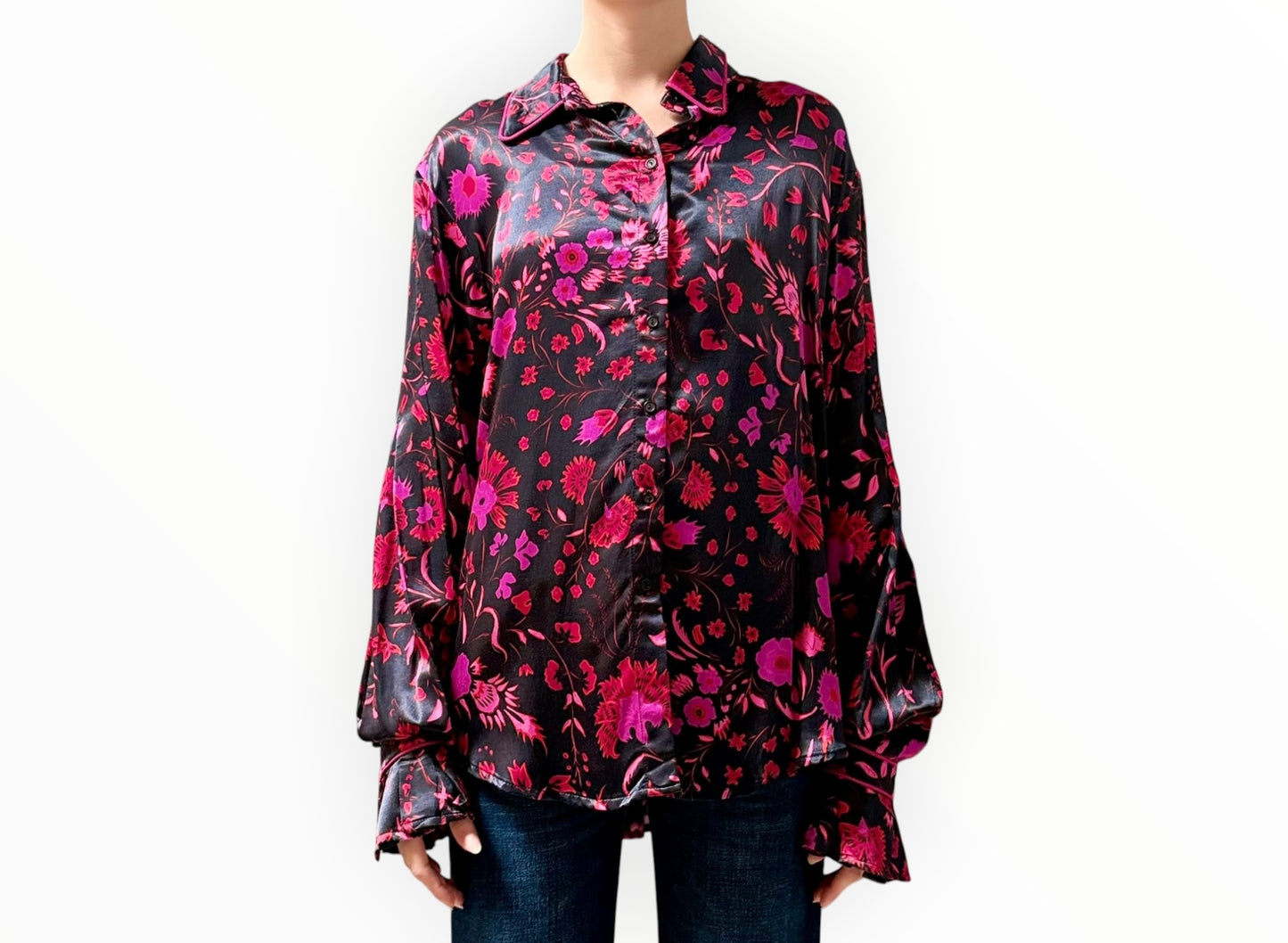 Sabina Musayev Floral Printed Shirt - Multi - Size XL