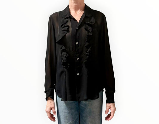Commes Des Garçons Ruffle Shirt - Black - Size M