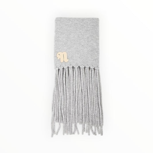 Nanushka Logo Scarf - Grey Marle - Size 240cm L 25cm W