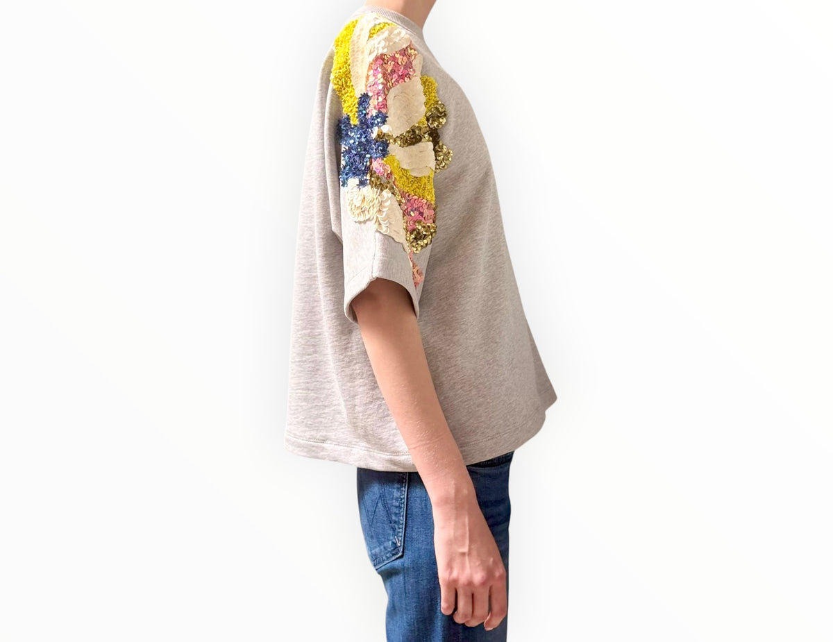 RT006545 - Essentiel Antwerp Embroidered Sweatshirt - Grey - Size 0