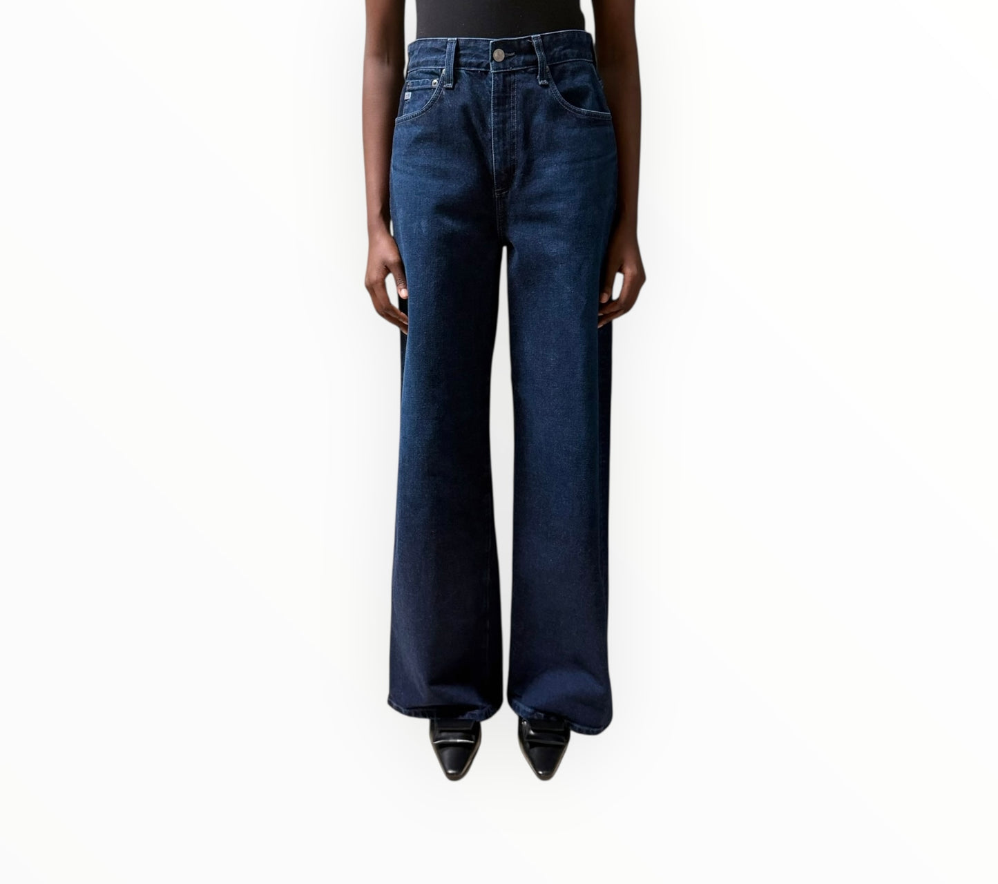 AG Devon High Rise Ultra Wide Leg Jeans - Dark Blue - Size 26